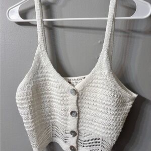 Jolie & Joy by FTC Crochet White Knit Crop Top. Like new. Size Large